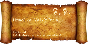 Homolka Valéria névjegykártya